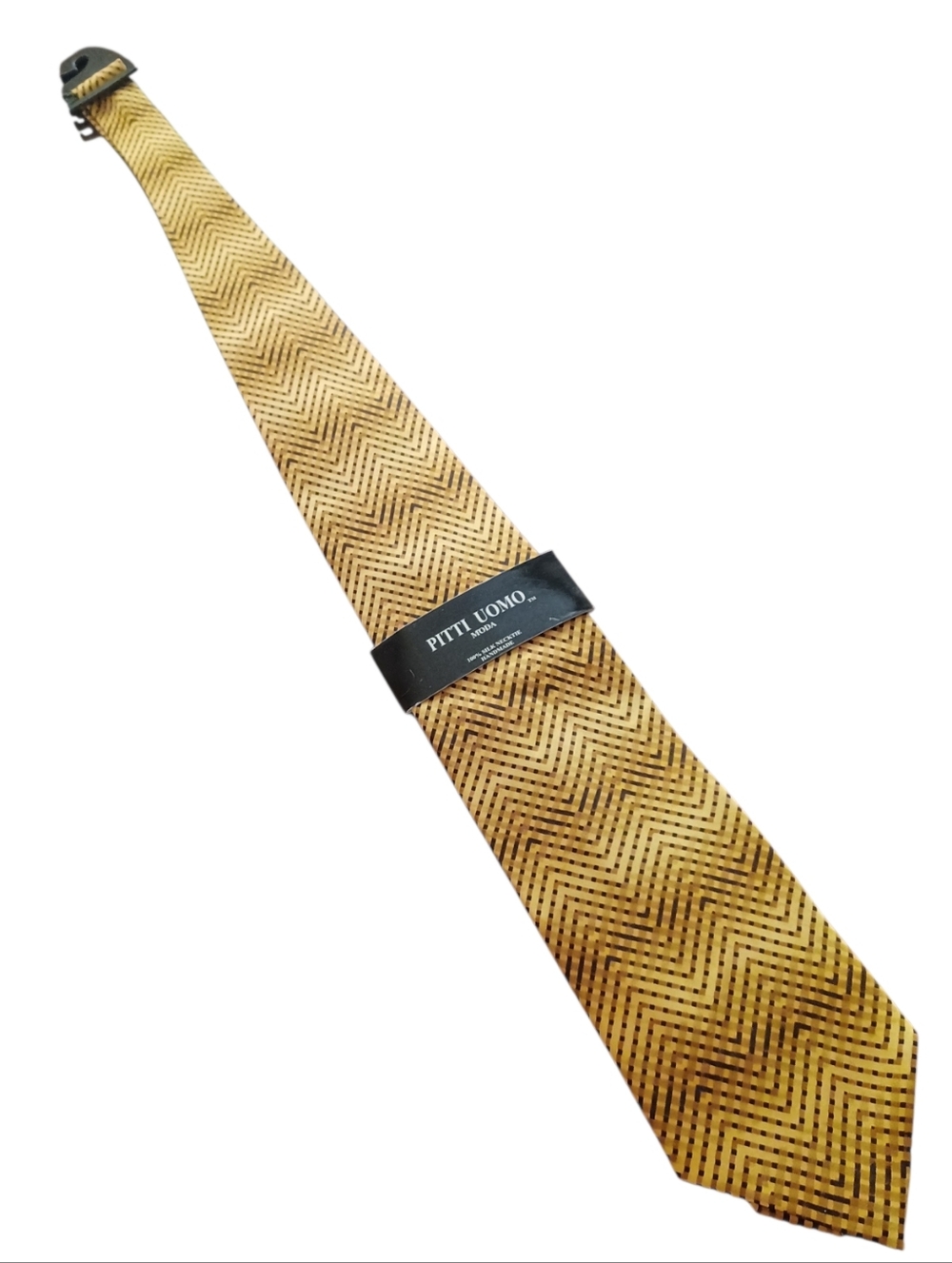 Men's Gold Silk Tie - Picture 4 of 6